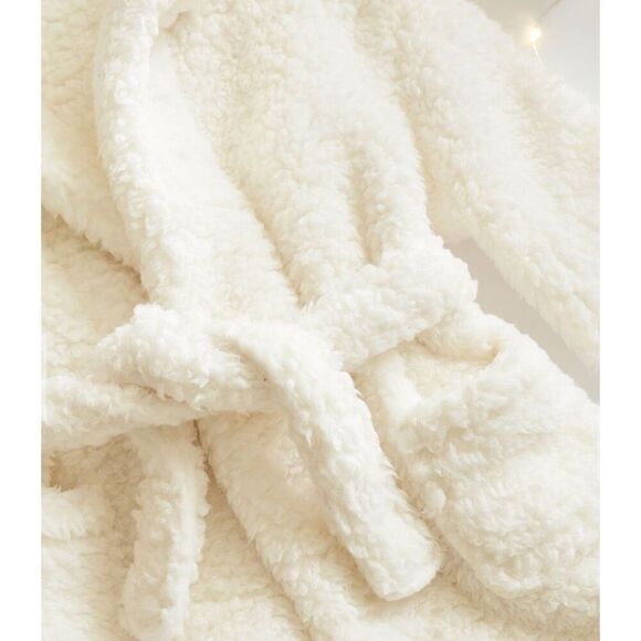Pottery Barn Kids Solid Sherpa Robe 8-10 Large - Picture 5 of 7